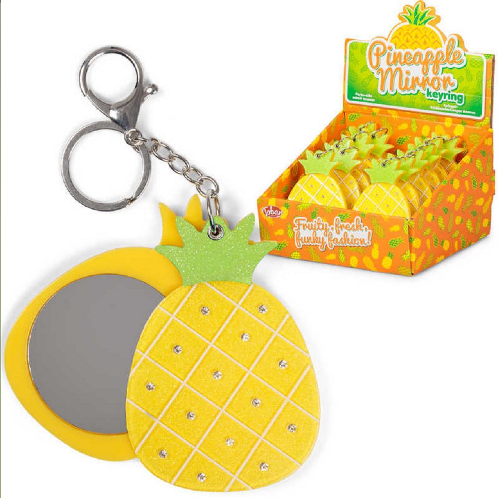 12 x PINEAPPLE MIRROR KEYRING - Bulk Bargain