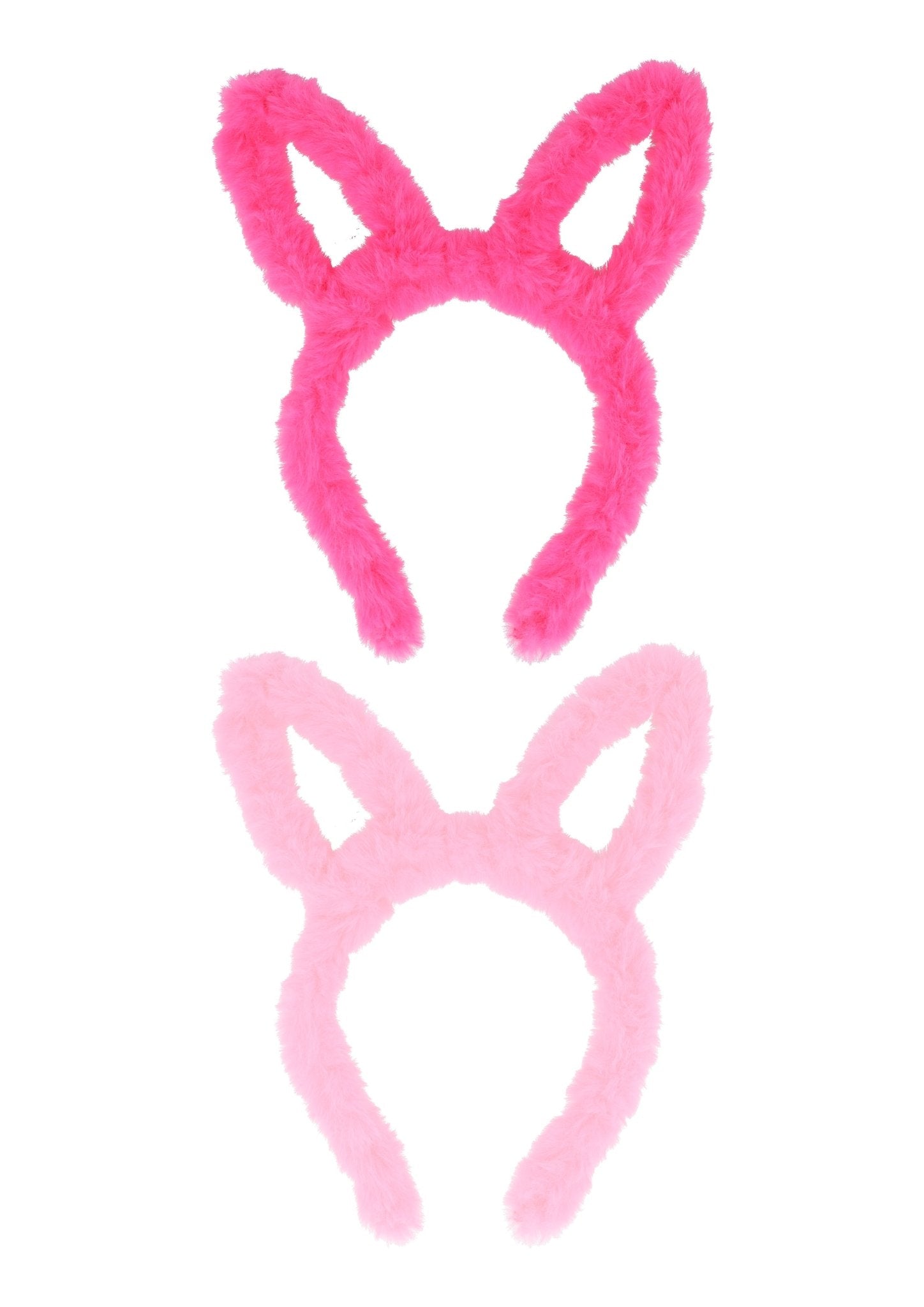 12 X Pink Fluffy Bunny Ears Headband (25cm x 19cm) 2 Assorted Colours - Bulk Bargain