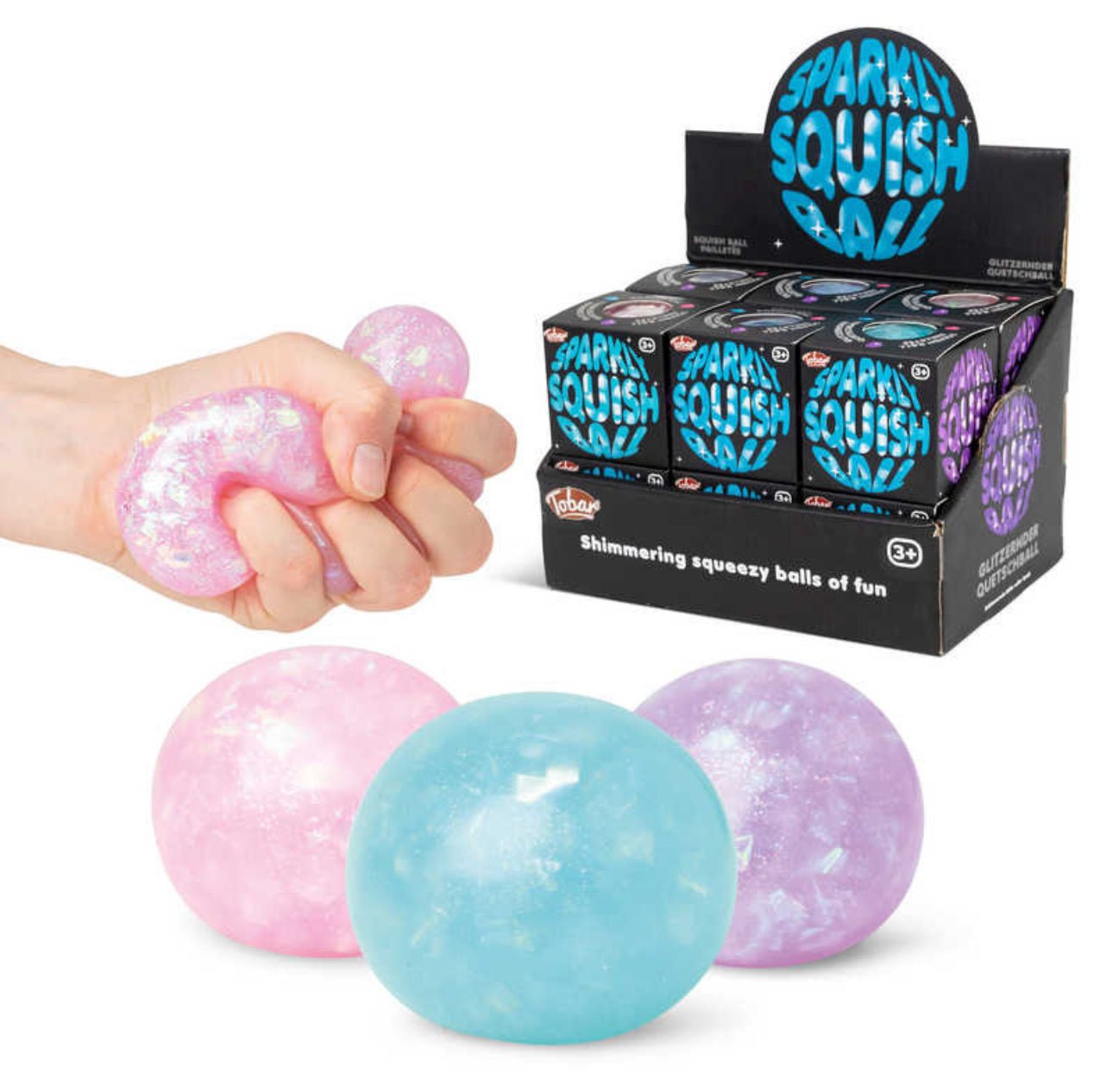 12 x SCRUNCHEMS SPARKLY SQUISH BALL - Bulk Bargain