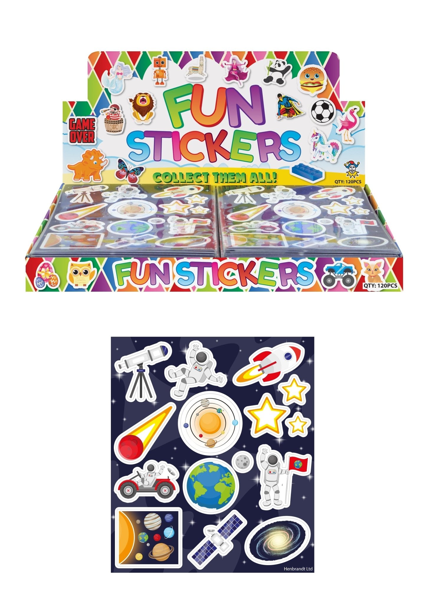 120 X Space Sticker Sheets (10x11.5cm) - Bulk Bargain