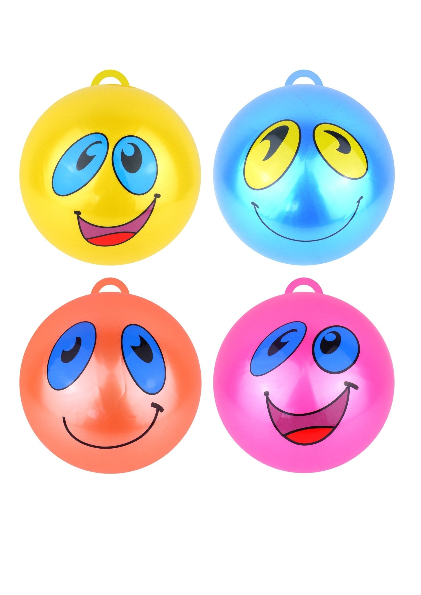 24 x Fruity Scented Bounce Balls with Hooks and Silly Faces (25cm) 4 Assorted Designs - Bulk Bargain