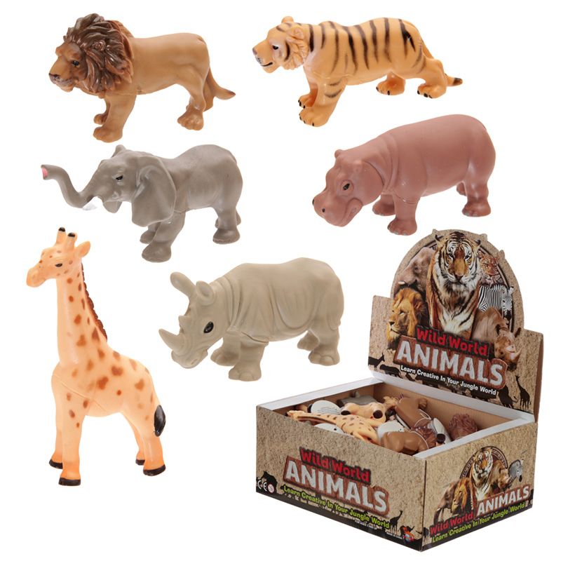 24 X Squeezable Soft Body Safari Animals Toy - Bulk Bargain