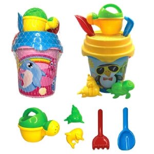 6 x Fish Large 15CM Bucket Set (Beach Toy) Assorted - Bulk Bargain