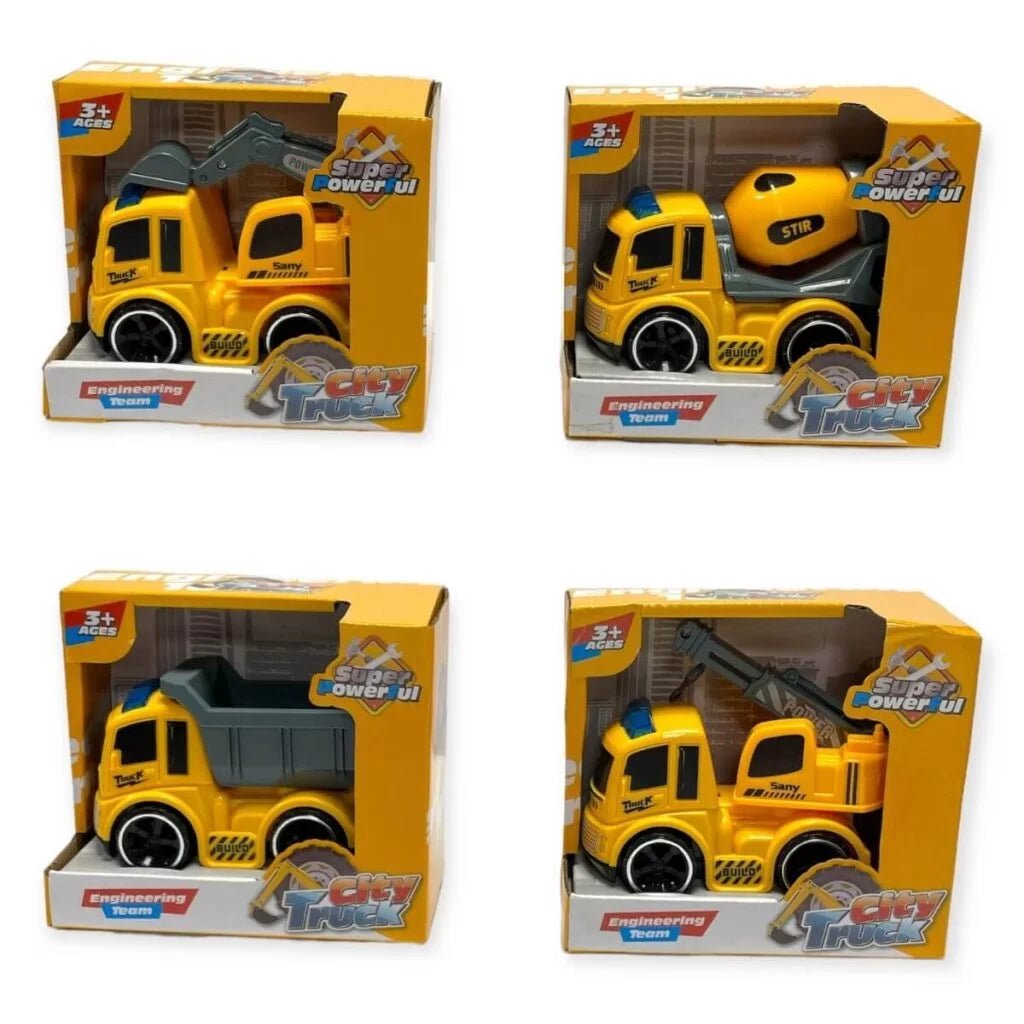 6 X FRICTION CONSTRUCTION TRUCK IN BOX ASSORTED - Bulk Bargain