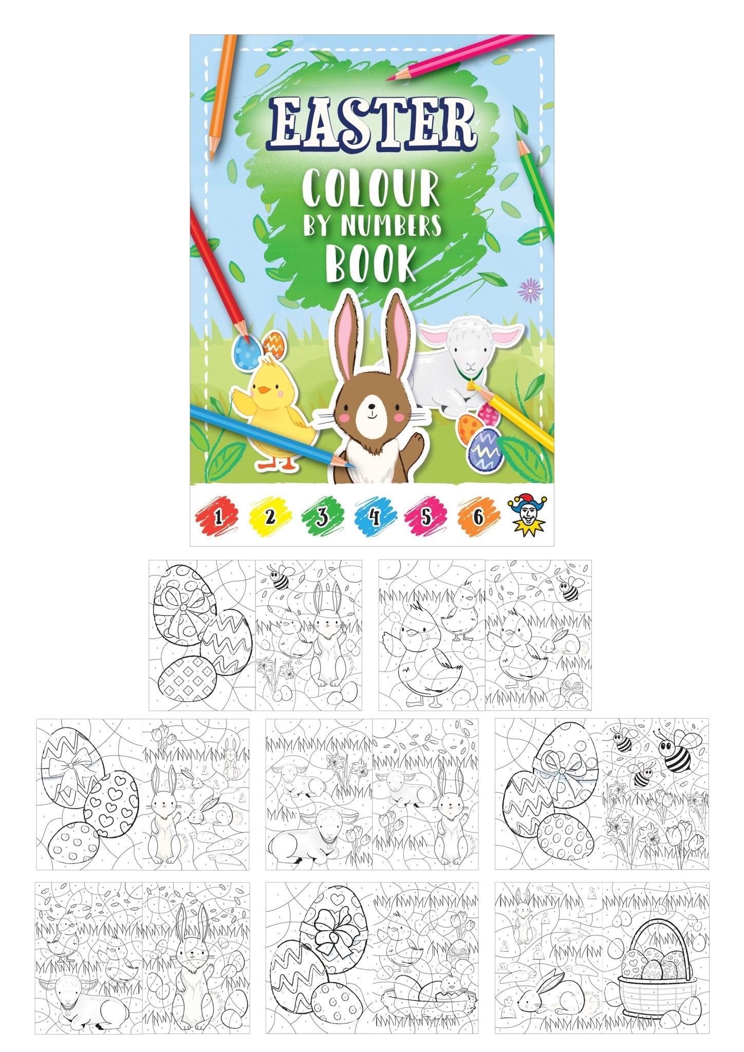 Mini Easter Colour-By-Numbers Colouring Books (10.5cm x 14.5cm) - Bulk Bargain